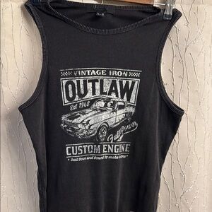 Black Outlaw Graphic Tank Top
